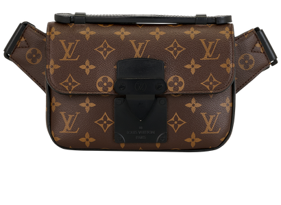 S Lock Sling Bag, &pound;1,300, Handbags, Brown, Canvas, Front view